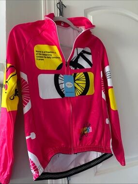 Ladies Cool Bike Cycling Jacket - Hot Pink & Yellow NWT
